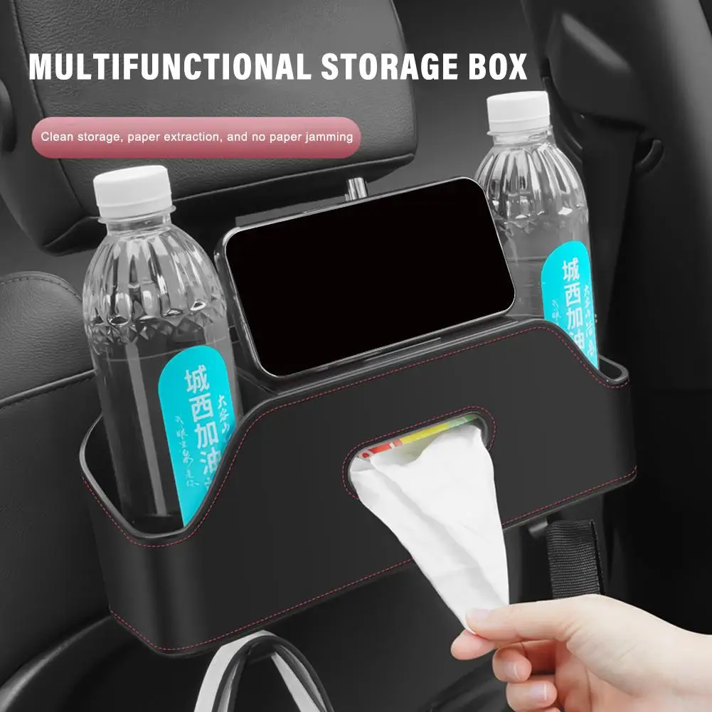 

Car Back Seat Car multifunctional storage box Under Accessories Box Decoration Seat Storage Back Box Tissue Auto Bag Seat C8G3
