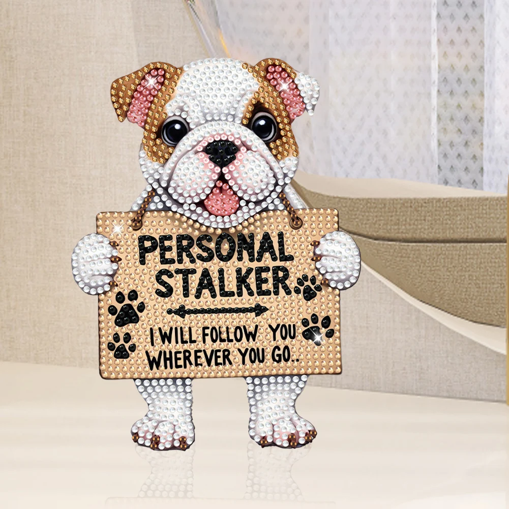 Acrylic Shaking Head Christmas Dog 5D DIY Diamond Art Tabletop Decorations Diamond Painting Desktop Decors for Home Office Decor