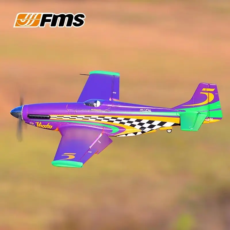 FMS 1100mm Sport P51 Mustang Racing Machine 160KM/H Brushless Electric Assembling Fixed-Wing Remote Control Model Aircraft