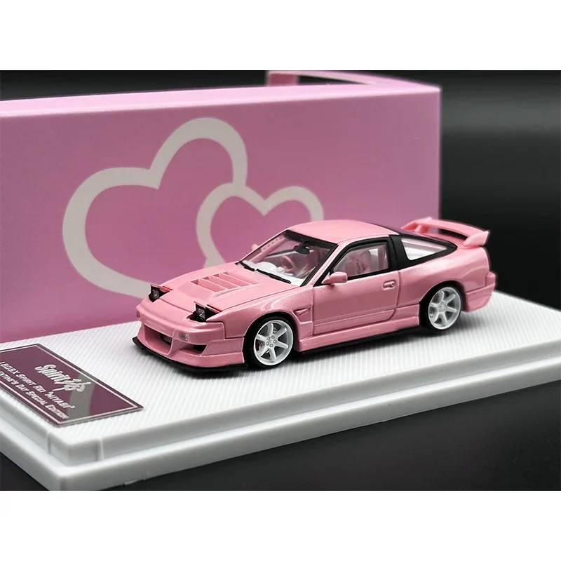 

In Stock MT 1:64 Spirit Rei Miyabi S13 180SX Silvia Valentine`s Day Metallic Pink Diecast Diorama Car Model Toy MicroTurbo