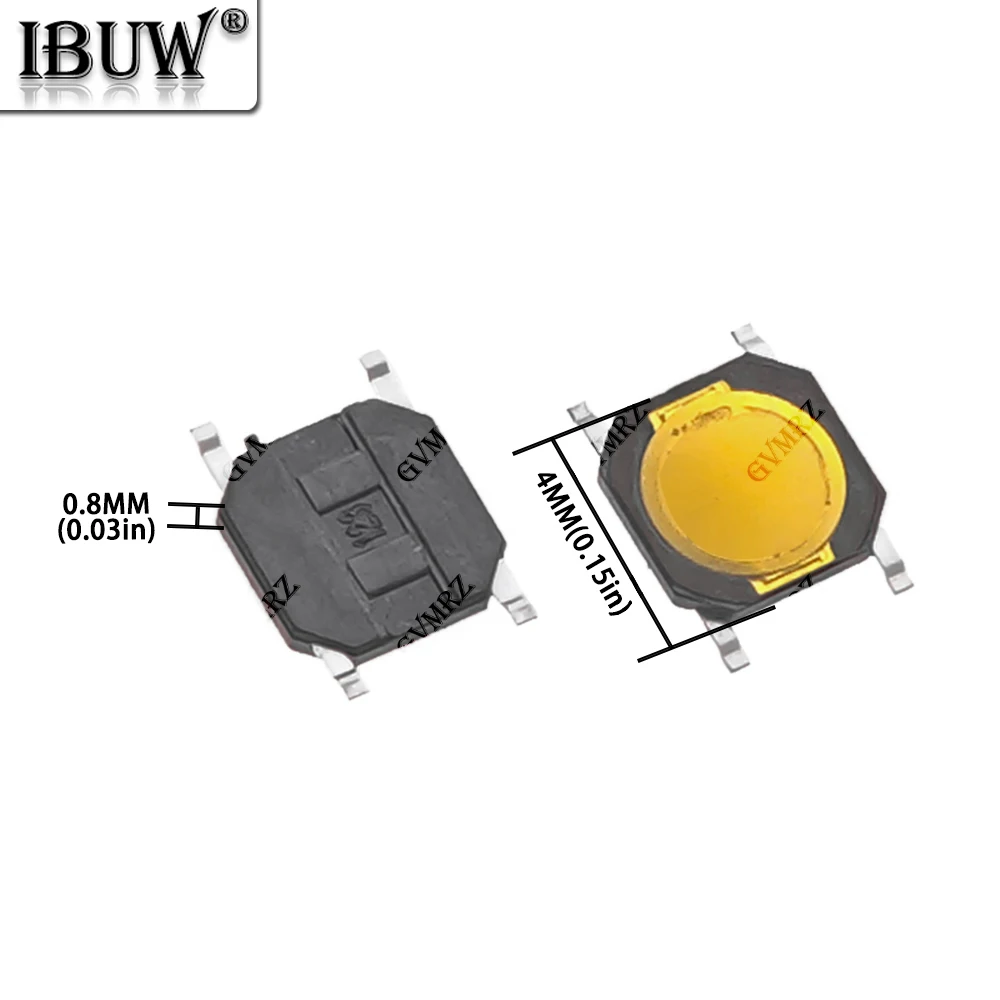 100PCS DC12V 4X4X0.8mm 촉각 푸시 버튼 스위치 택트 50mA 멤브레인 스위치 4x4x 0.8MM 4 핀 스위치 마이크로 스위치 SMD 4*4*0.8mm