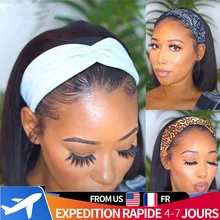 

12 Inch Bob Headband Wig Human Hair Wig Black Women Straight Headband Short Straight Brazilian Headband Wig Natural Headband Wig