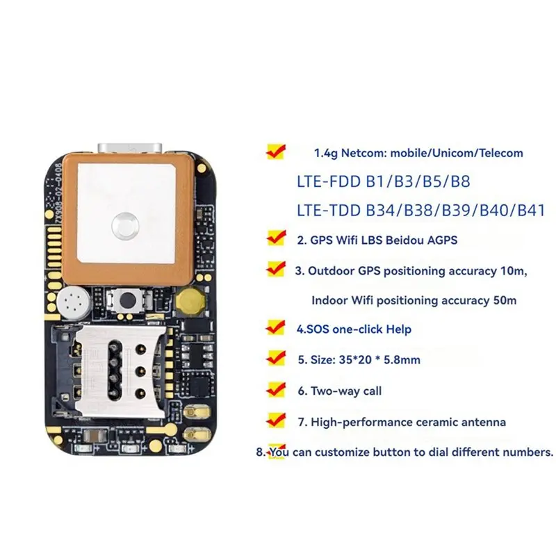 A52T 5X ZX908 4G GPS 트래커 PCBA 칩 보드 차량용 개인 위치 추적 시스템 무선 WIFI 베이더우 위성 위치추적기