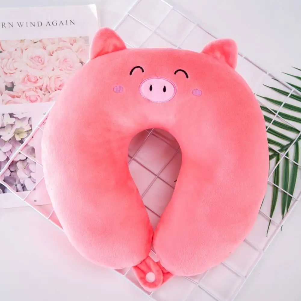 Plush Cartoon U-Shaped Travel Pillow