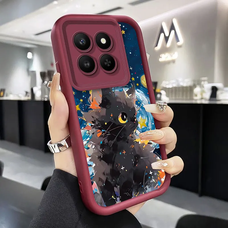 Cute Cartoon Cat Phone Case - Thick Candy Silicone Shockproof Cover