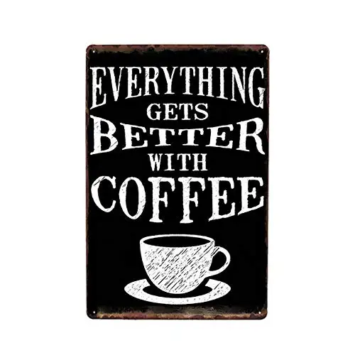 

Life Quotes About Coffee Retro Metal Plaque Vintage Tin Sign Cafe Bar Pub Poster Wall Decor Metal Tin Sign 8x12 Inch aasd-101