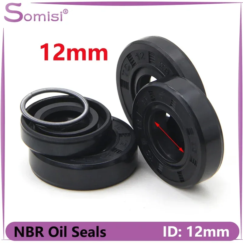 Sello de aceite NBR, 2/5/10 piezas ID, 12mm, TC-12 x 19/20/21/22/23/24/25/26/28/30/32/35x5/6 junta de doble labio de eje de goma de nitrilo 7/8/10