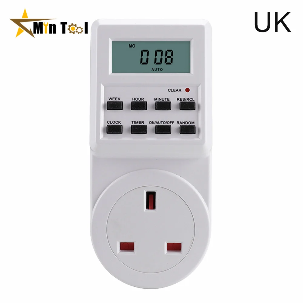 Digital Weekly Programmable Electrical Wall Plug-in Power Socket Timer Switch Outlet Time Clock Power Supply Accessories 4