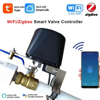 Tuya WiFi Zigbee Gas Water Valve Controller Smart Home Automation Control Valve Garden Waters Timer Works With Alexa Google Home 1