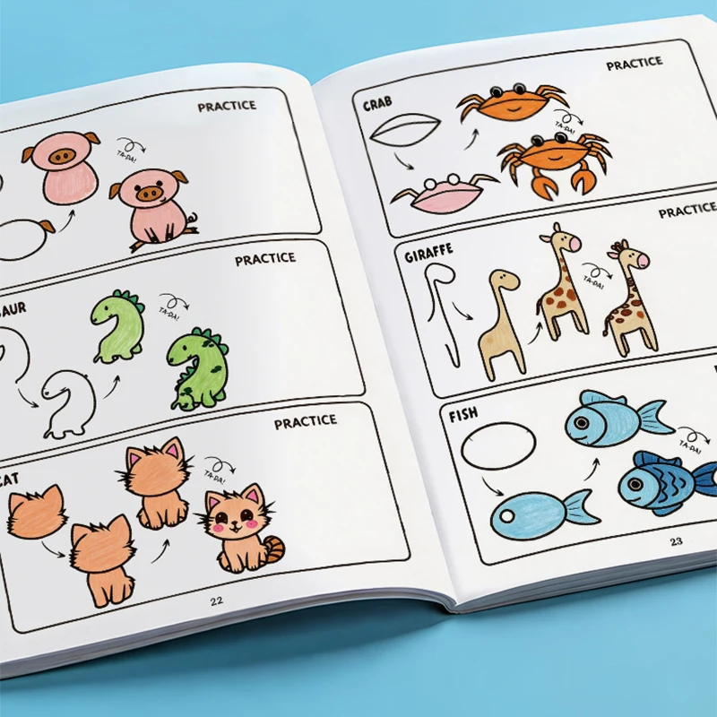 Come disegnare tutto: libro di disegno passo dopo passo per bambini, tutorial semplice per schizzi, quaderno da colorare, guida alla disegno - immagine 4