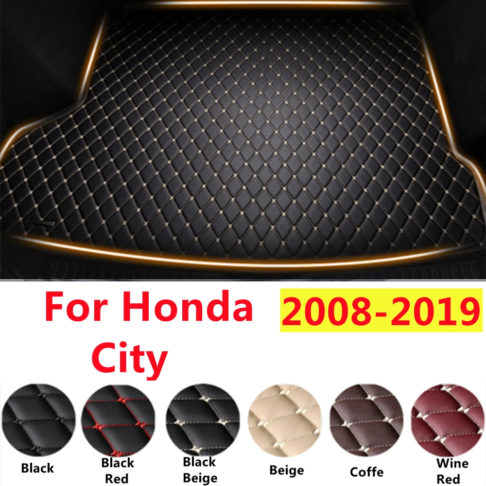 

SJ XPE кожаные автомобильные коврики для багажника, на заказ, подходят для Honda City 2008-17-18-2019, автомобильные аксессуары, задний грузовой лайнер, водонепроницаемые накладки для ботинок