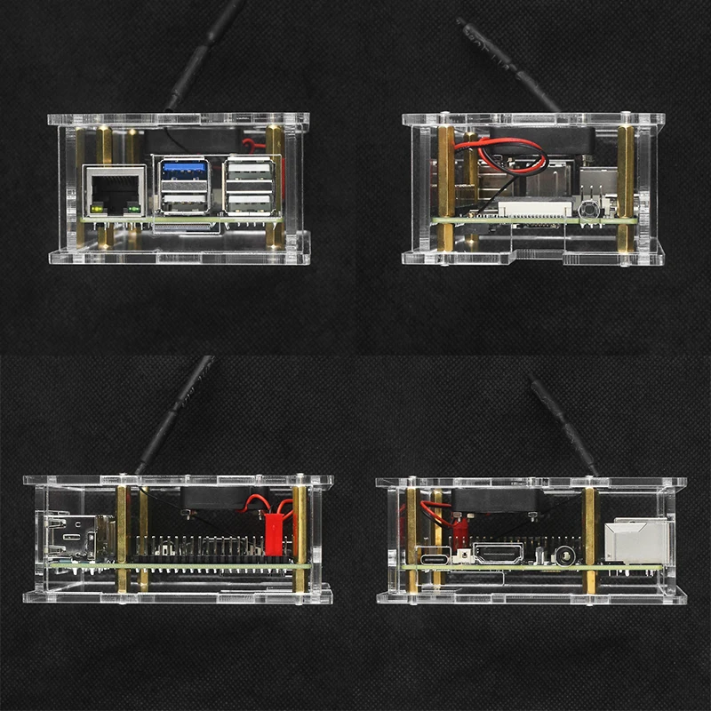 Orange Pi 3B Acrylic Case Transparent Shell Active Passive Cooler Optional Cooling Fan Aluminum Heatsink for Orange Pi 3B