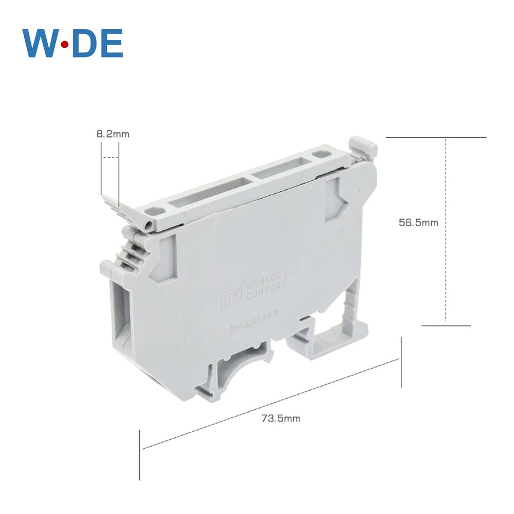 Din Rail Fuse Terminal Blocks Gray UK5-HESI Connector Screw Type 10Pcs UK5-HESILED Screw Fuse Holder Wire Conductor