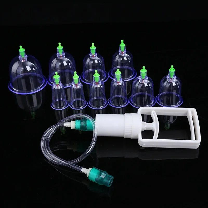 12Pcs Jar Vacuum Cupping Cans Device for Massage Meridian Therapy Acupuncture Anti Cellulite Suction Cup Body Massage Cans