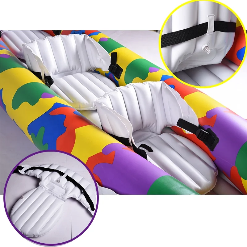 Canadian 3-Person 4m Inflatable Kayak PC Material Rowing Boat Paddle Fishing Pedals Surfing Camping Rafting