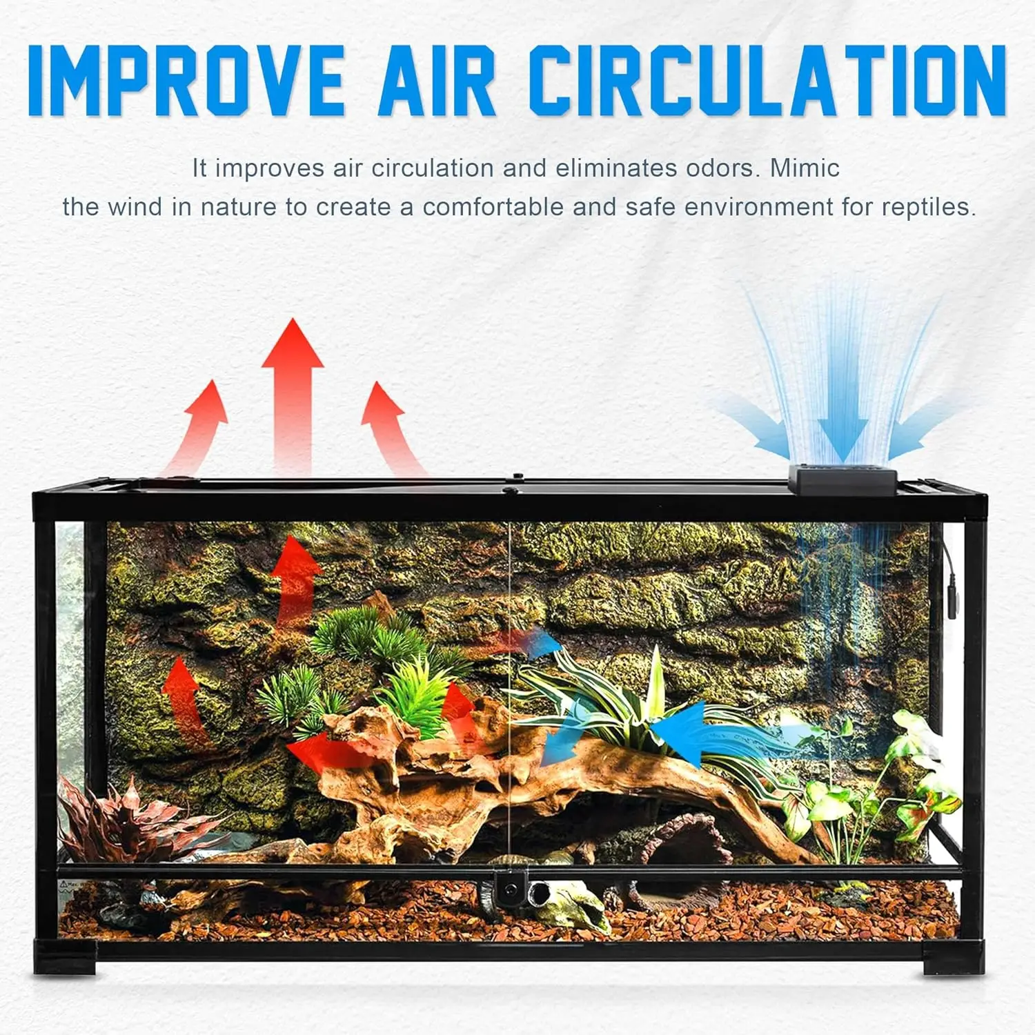 USB interface ventilation, heat dissipation, cooling, humidity, reptile feeding tank fan