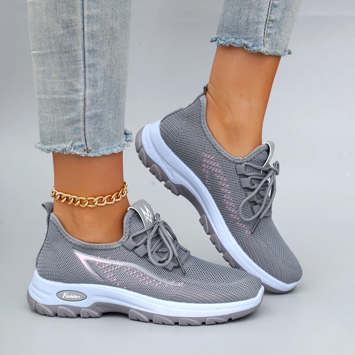 أحذية نسائية صيفية مسطحة من القماش الشبكي قابلة للتنفس، أحذية نسائية كاجوال، أحذية رياضية، تخفيضات، شحن مجاني