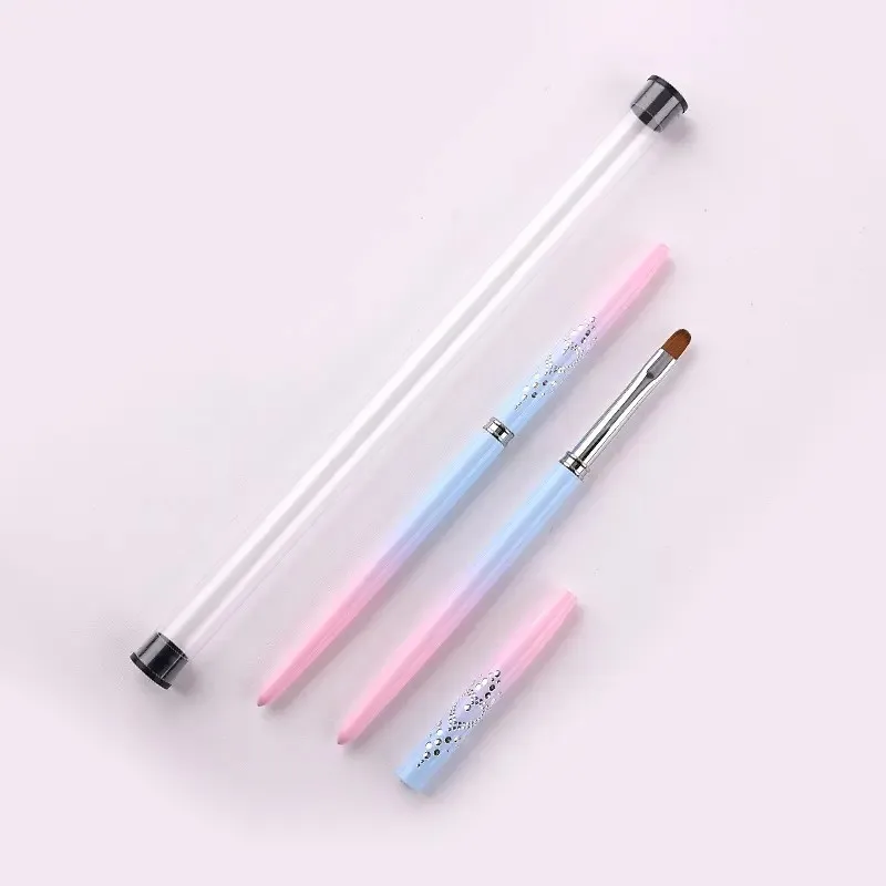 Metal Handle Nail Art Dotting Nail Brush Set Painting UV Gel Liner Acrylic Nail Brush 6