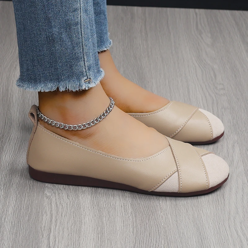 Women's Flats Shoes Loafers Casual Barefoot Moccasin Woman Slip-on Comfortable Spring Elegant Low Heels