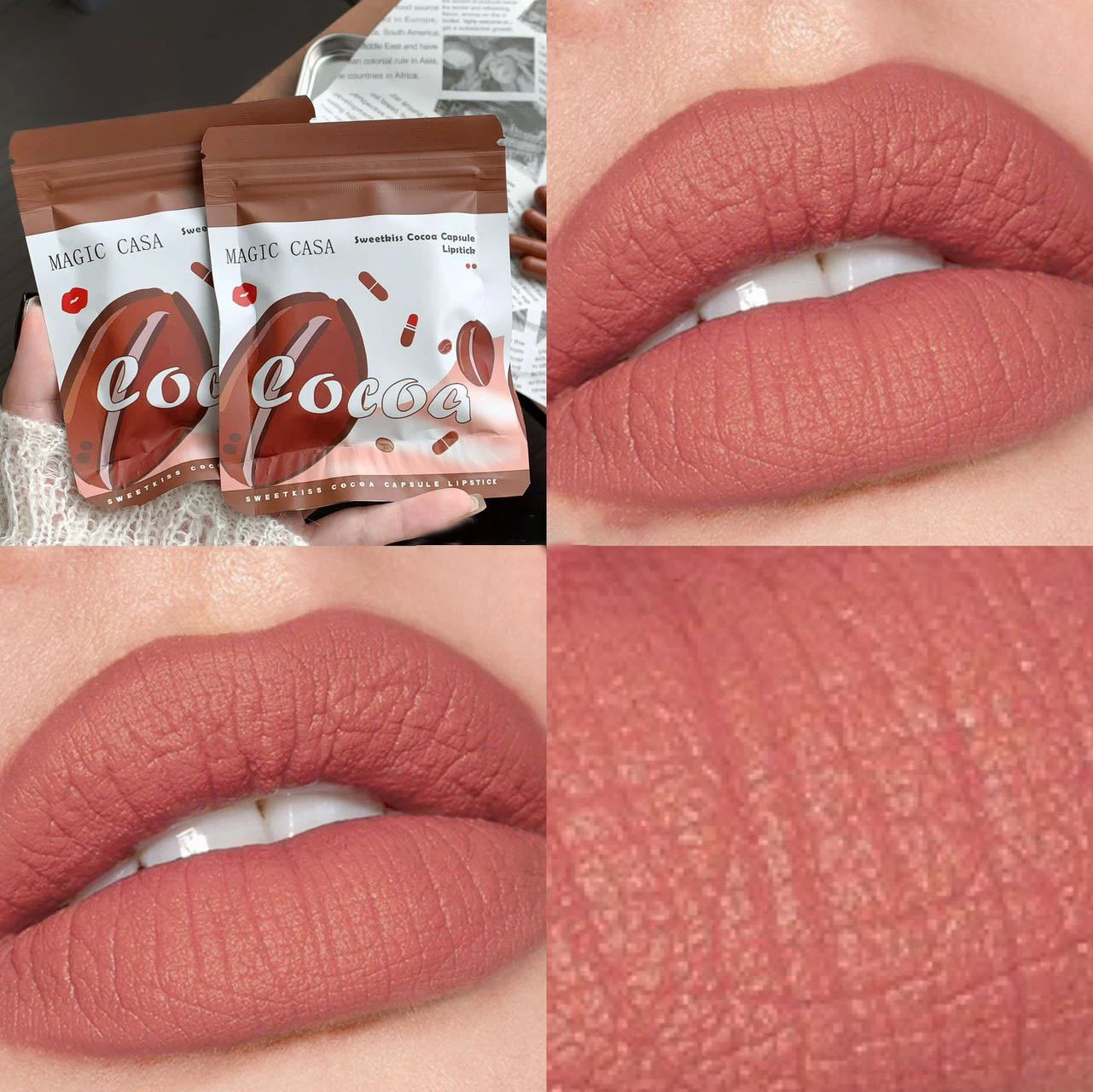 Coco Capsule Lipstick Set Matte Waterproof Lip Glaze 10 Colours_voghion.com