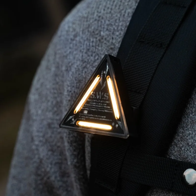Outdoor Camping Triangle Warning Badge Lighting Multi-functional Atmosphere Small Hanging Light Camping Decor Triangle Light