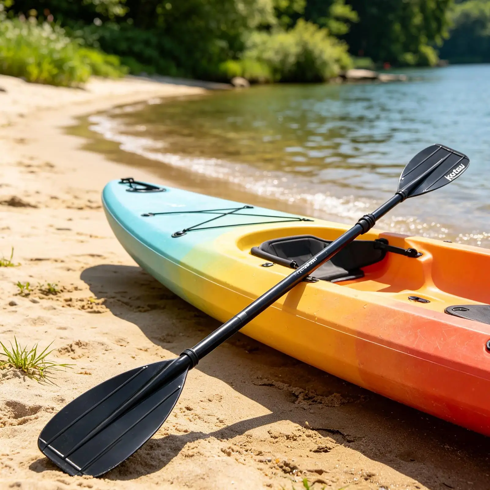Pagaia da kayak in fibra di carbonio a 2 sezioni, leggera, a doppia pala, per pesca, turismo, bambini e adulti, rafting su lago, fiume e mare - immagine 2