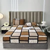 1Pc Simple Fashion Printed Geometric Checkered Multi-Color Ins Style Milk Velvet Fitted Sheet Mattress Cover Mattress Cover Dust Cover Suitable for Bedroom Apartment House Single Bed Double Bed Winter Soft, Comfortable, Soft, Warm, Skin-Friendly and Supple 99/200/153/180/203cm 1