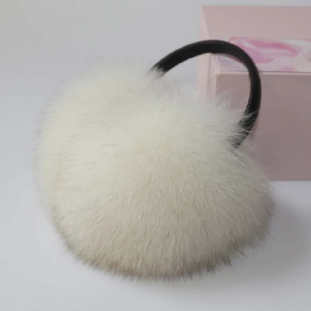 Warm Earmuffs Fur Earmuffs New Winter Women Luxury Real Fox Fur Earmuffs Natural Warm Fox Fur Earmuff Cute Oversized Fluffy Genuine Earmuffs