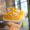 Boy Canvas Sneaker Girl Tennis Lace-up Children Footwear Toddler Yellow Kid Shoes
