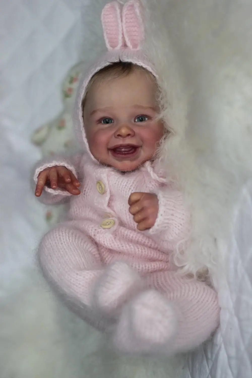 

FBBD 19inch 3D Skin Soft Body Newborn Doll Reborn Harper Lifelike Soft Touch Cuddly Body Doll Handmade with Genesis Paint