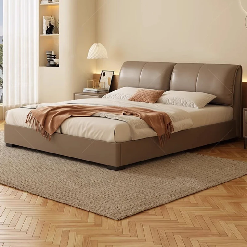 

High End Double Bed Set Simple Aesthetic Luxury Children Queen Bed Modular Storage Wooden Muebles Para Dormitorio Furniture