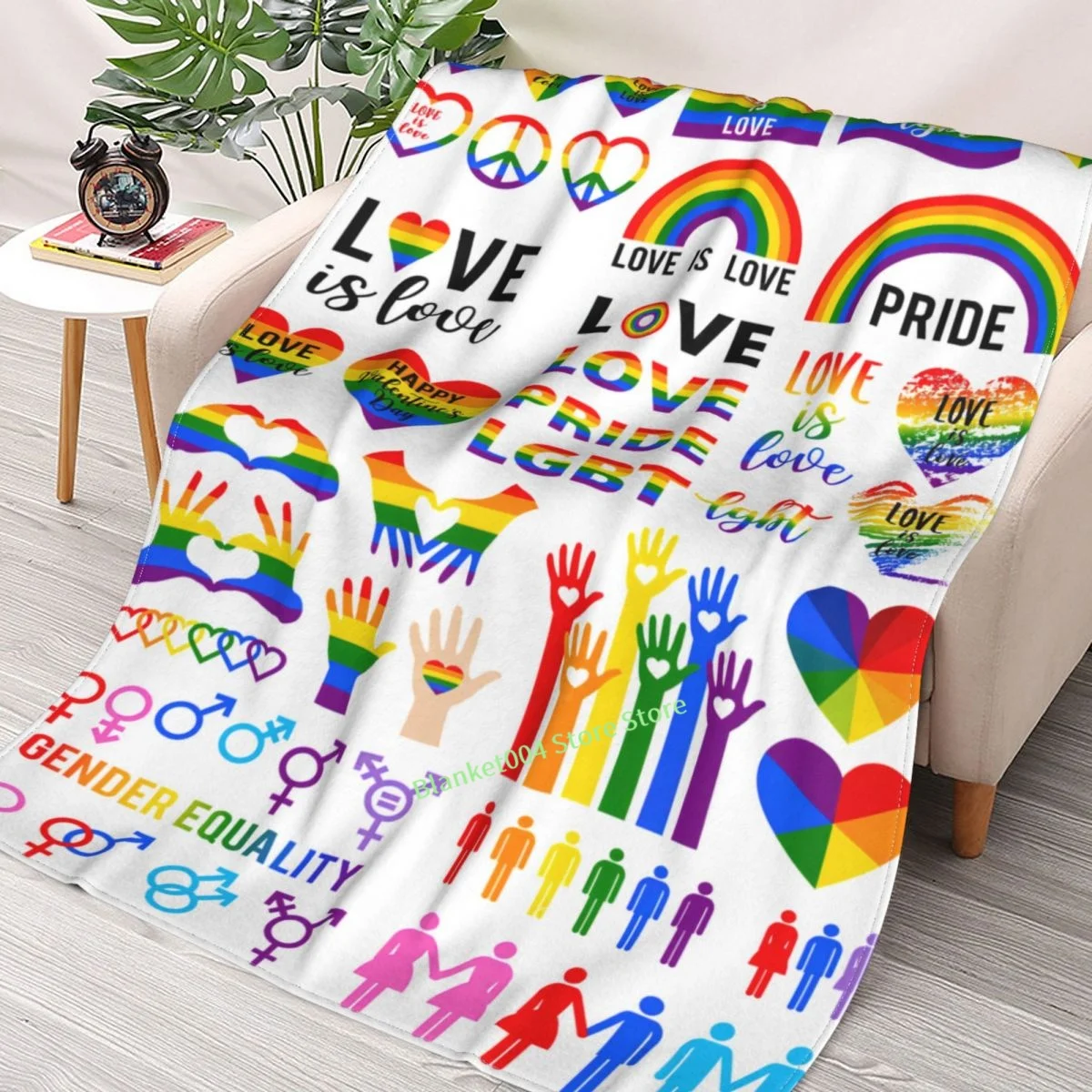 

Gay Pride Rainbow Flag Blanket For Kids Adults Women,Soft Fleece Throw Blanket Cozy Bed Blankets Couch Bed Travel Camping