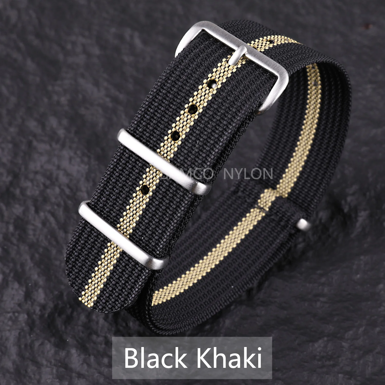 Comfortable Ribbed Nylon Watch Strap - Military-Inspired Washable Band for Men
