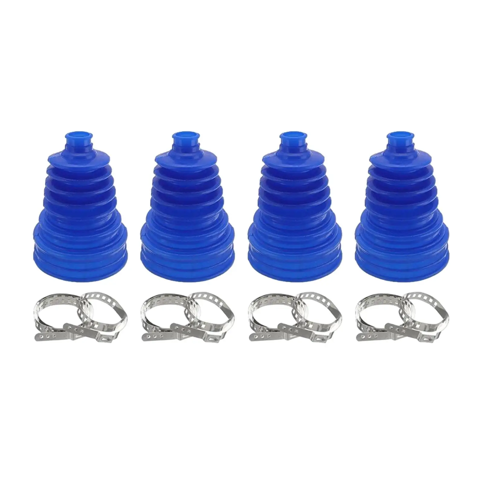 4x CV Joint Boot Set 4 Clamps Easy Installation Accessories Wear Resistant Rubber Universal Replace Parts