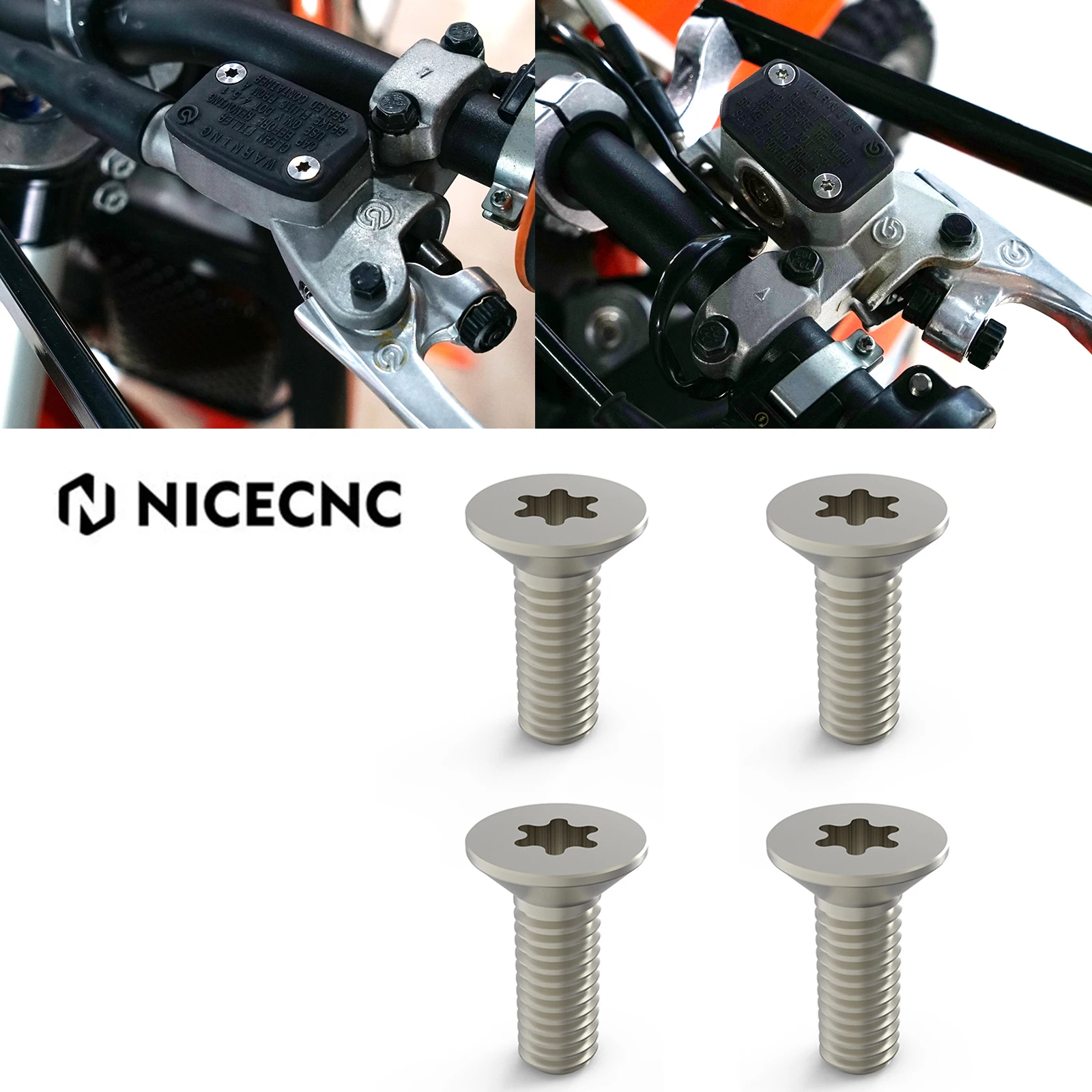 

For KTM 125-530 SX/SXF/XC/XC-F/EXC/EXC-F/XCW/XCF Husqvarna TC/FC/TX/FX/TE/FE/FS 125-501 CNC Brake Clutch Reservoir Cover Screw