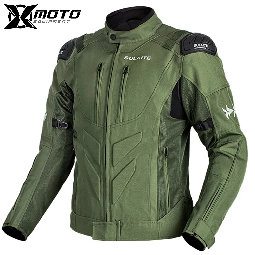 

SULAITE Summer Motorcycle Jacket Breathable Motorcycle Equipment Size S-4XL Road Racing Clothing Tensile Protective Chaqueta