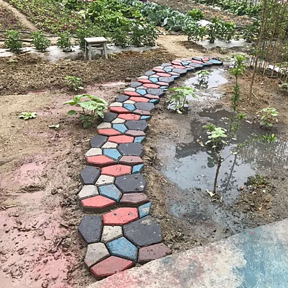 Description Picture 4 of itemDIY Path Maker Paver Molds Stone Brick Concrete Mold Concrete Cement Walk Garden Path Paving Paver Reusable Patio Molds Paviment