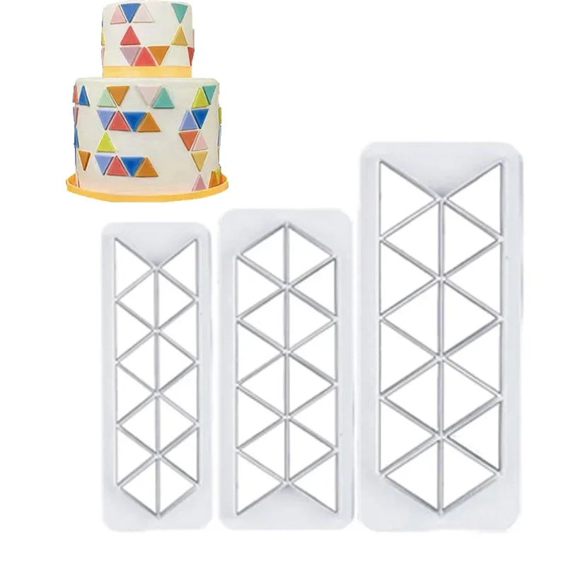 3 formine geometriche per biscotti quadrate, in plastica