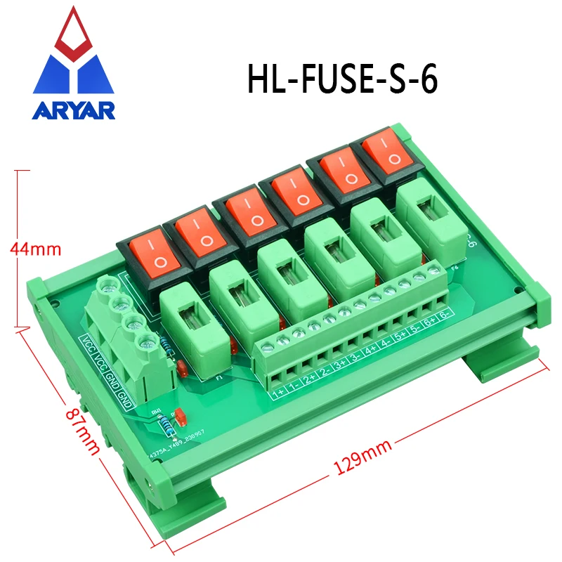 Enhanced Power Distribution Module with Integrated Switch and Fuse Protection - DIN Rail Mount