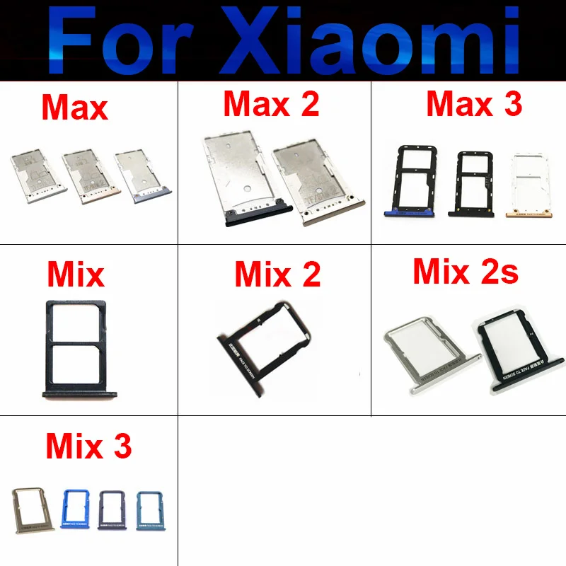 Supporto Per Vassoio Per Sim Card Per Xiaomi Mi Mix 2 2S 3 Max 2 3 Memory & Sim Micro Sd Reader Adattatore Per Slot Per Schede Parti Di Ricambio Nuovo