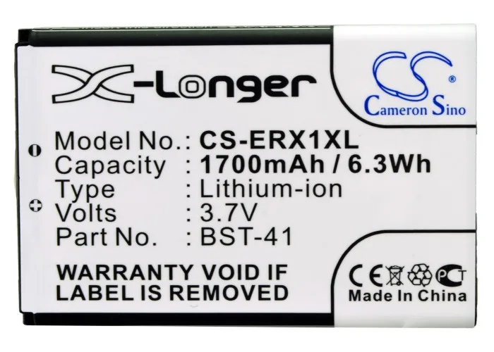 Batteria Cameron Sino 1700Mah Bst-41 Per Sony Ericsson A8,Aspen Us, Fede, Play,Xperia Tm X2,X3, Zeus, Per Sony Mt25, Xperia Neo L