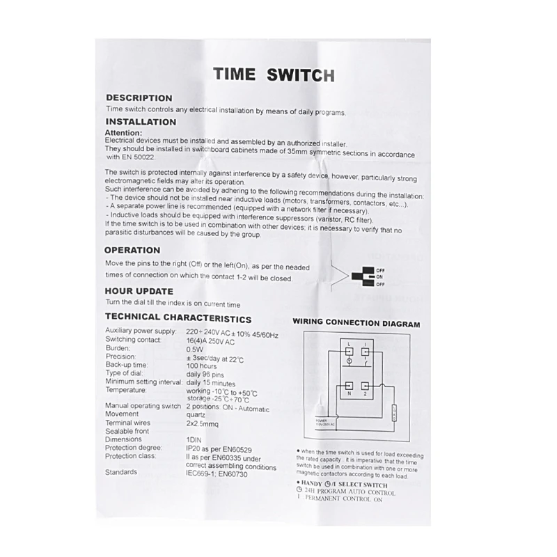 Programmable Digital Timer Switch Timing Control Switch 220V 16A Plastic Material Timing Control Mechanical Timer Switch 3