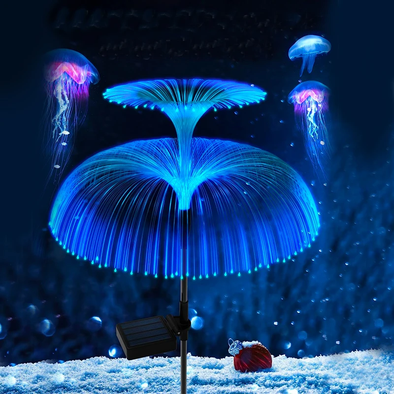 3 Lampade Solari Da Giardino A Forma Di Medusa Con LED RGB Colorati, Impermeabili IP65, Per Prato E Terrazza, Decorazione Esterna Multicolore - copertina