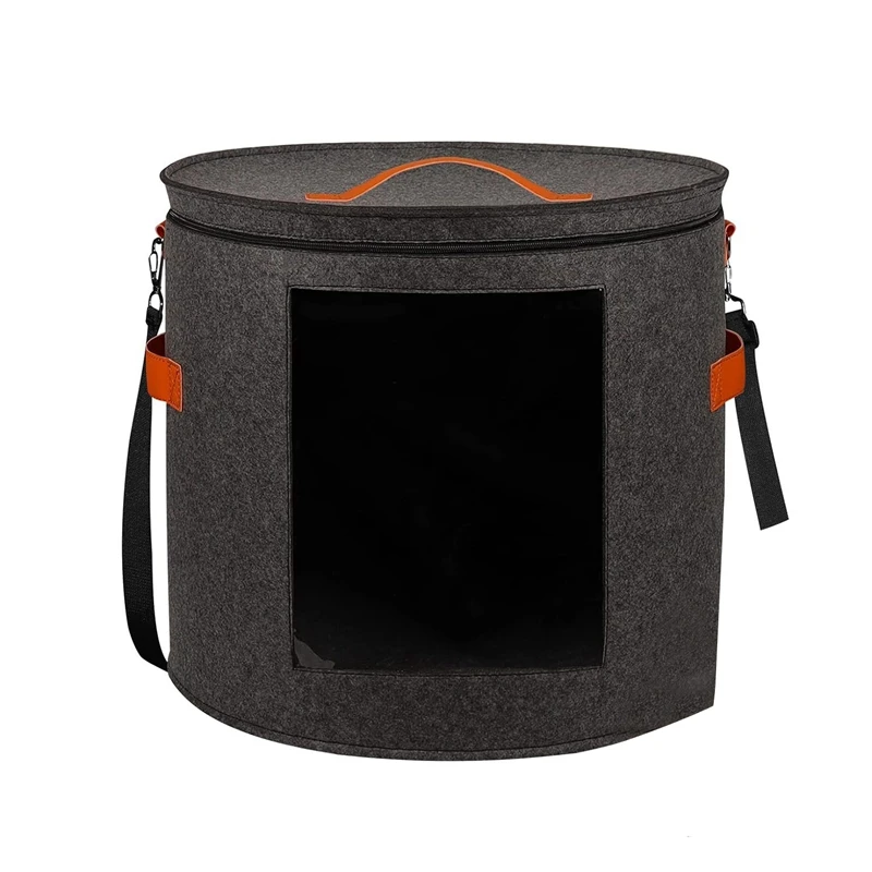 

Коробка для хранения шляпы для женщин и мужчин, коробка для шляп 19 дюймов D X 17 дюймов H, фетровая дорожная круглая коробка-органайзер для шляпы с пыленепроницаемой крышкой