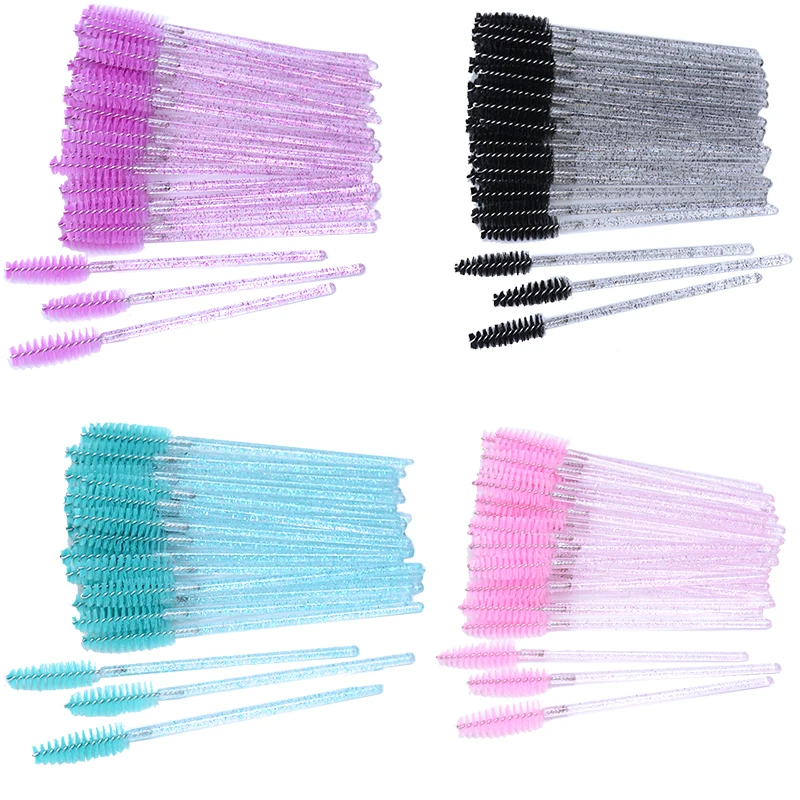 

50pcs Disposable Micro Brushes Fake Eyelash Spoolie Brush Bulk Curler Eyelash Applicator Spoolers Comb Lashes Makeup Tools