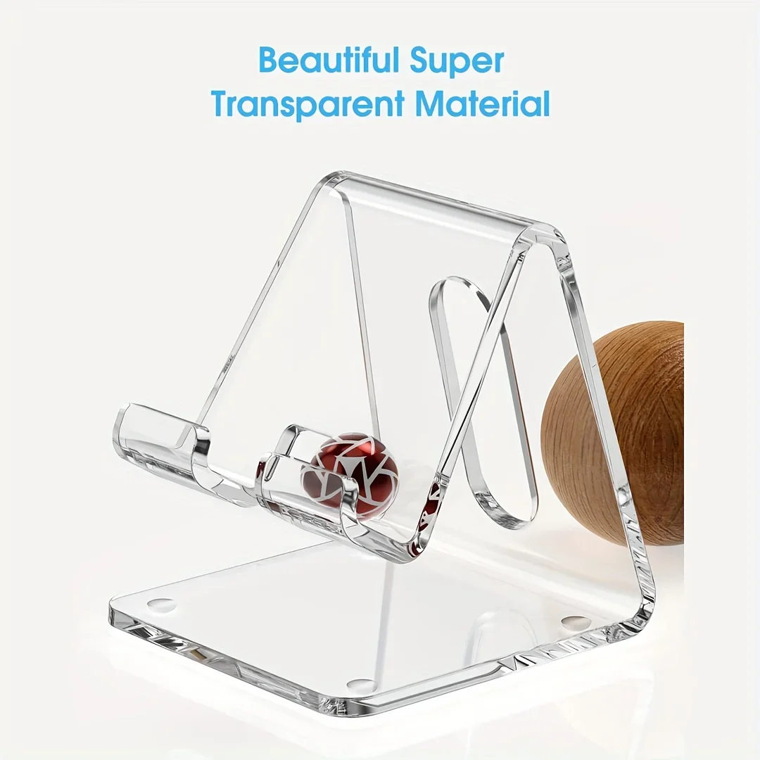 Acrylic Transparent Phone Holder 1pc All Smartphones 4-8 Inches Desk Office Supplies Accessories phone holder