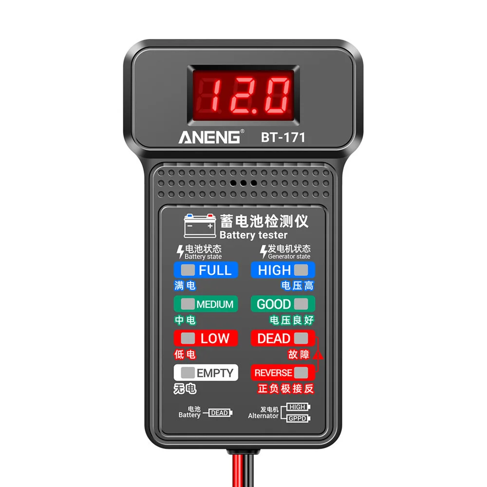 BT-171 Battery Tester Monitor Panel Gauge-Battery Status-Indicator 12V Car Electric Quantity Detector Diagnostic Tool battery tester