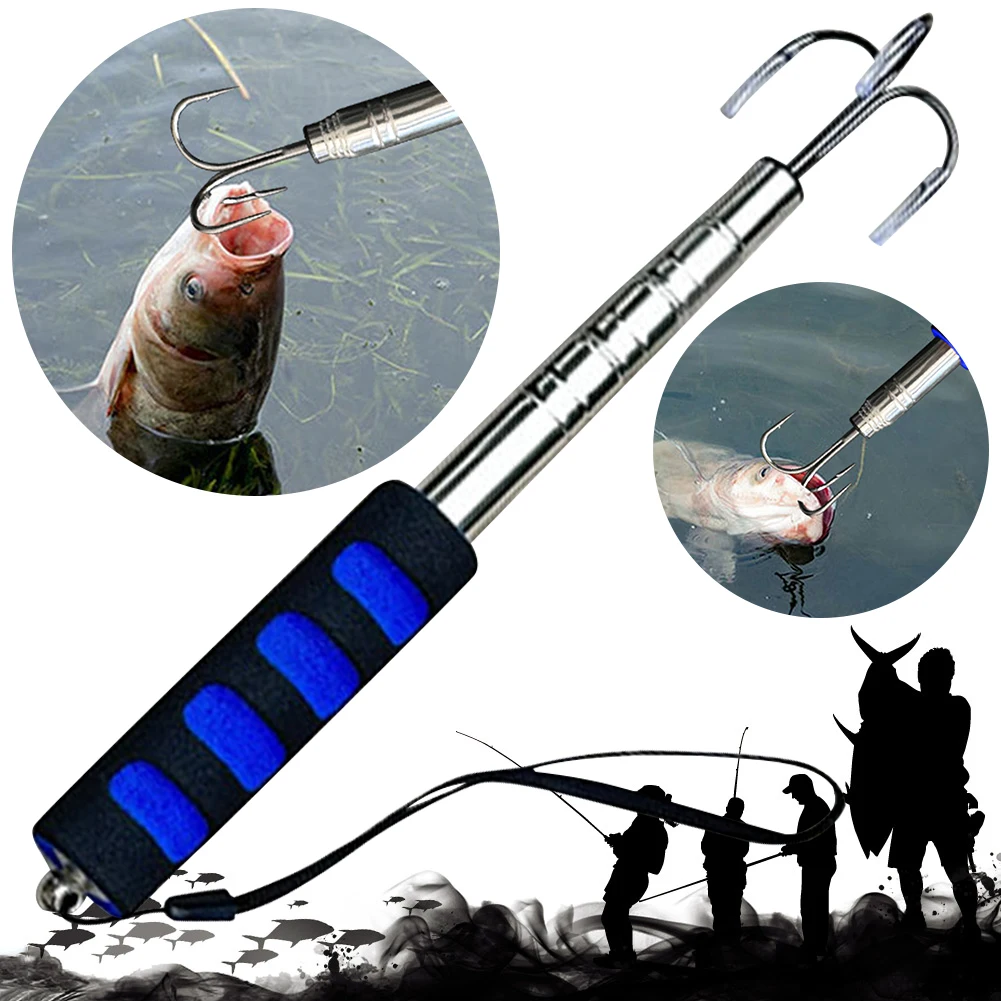 TelescopicFishingGaffRetractableHandFishGaffwithEVAHandle