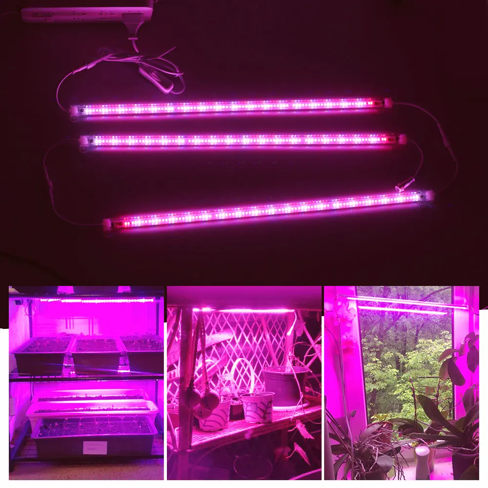 풀 스펙트럼 LED 식물등 110V 220V 12W 피토램프 LED 바 라이트 90LED 식물 재배용 라이트 튜브 (식물, 온실, 묘목용)