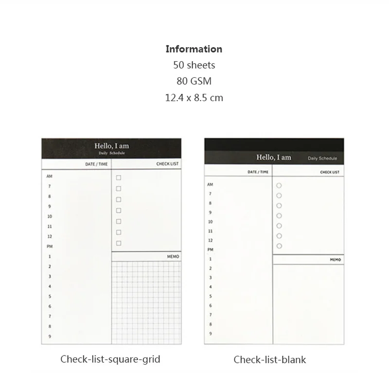Mini Daily Planner Notebook Check List Notepad Sticky notes 12.4 X 8.5 cm 50 Sheets Office school supplies Agenda stationery 3
